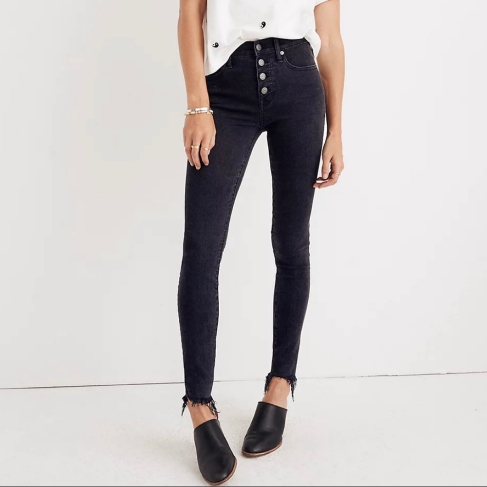 Madewell 9" High Rise Black Skinny Jeans Size 26
